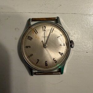 Timex Vintage Silver and Brown Watch